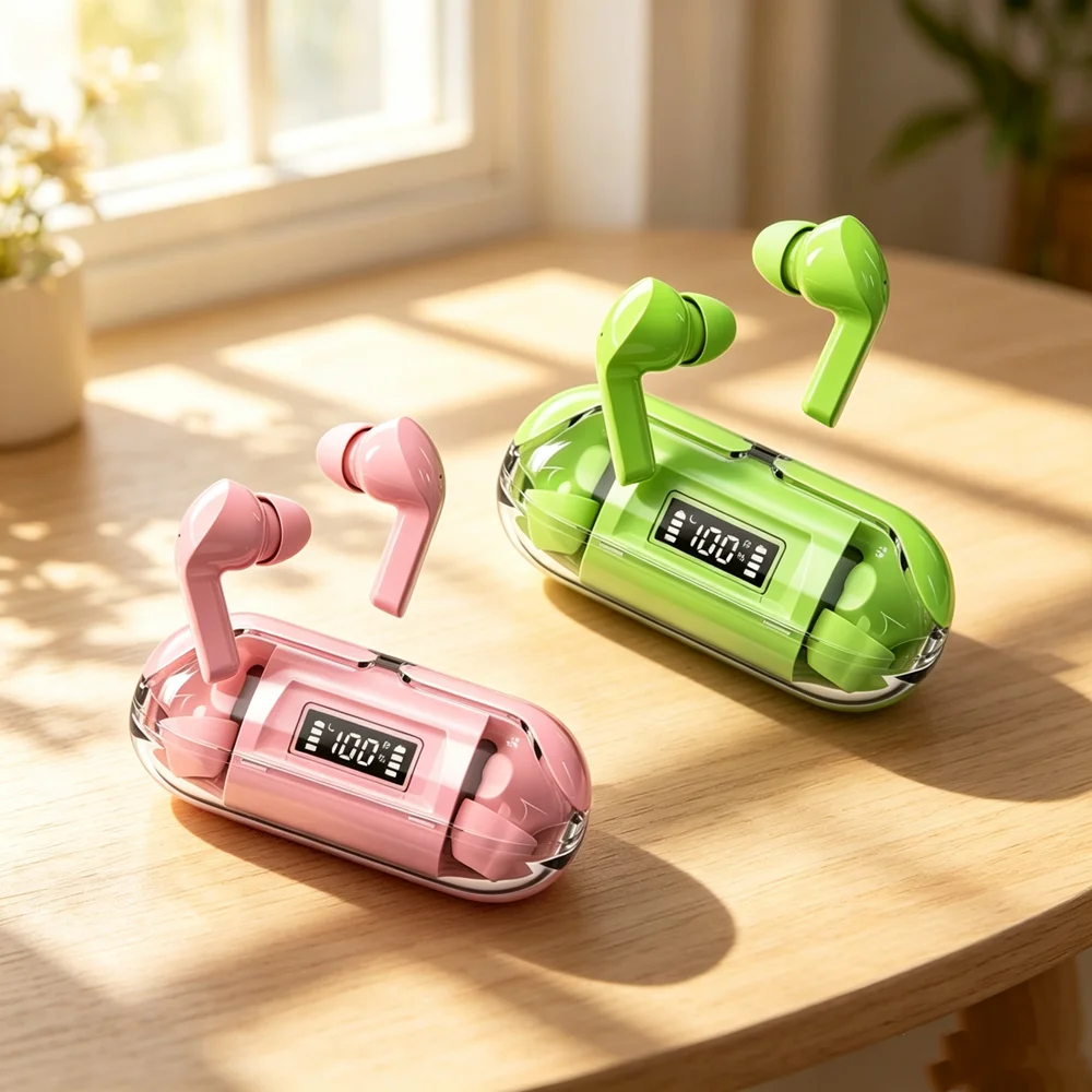 Wireless Mini Earbuds LED Power Digital Display TWS Wireless Headset Stereo Sound Bluetooth Headphones