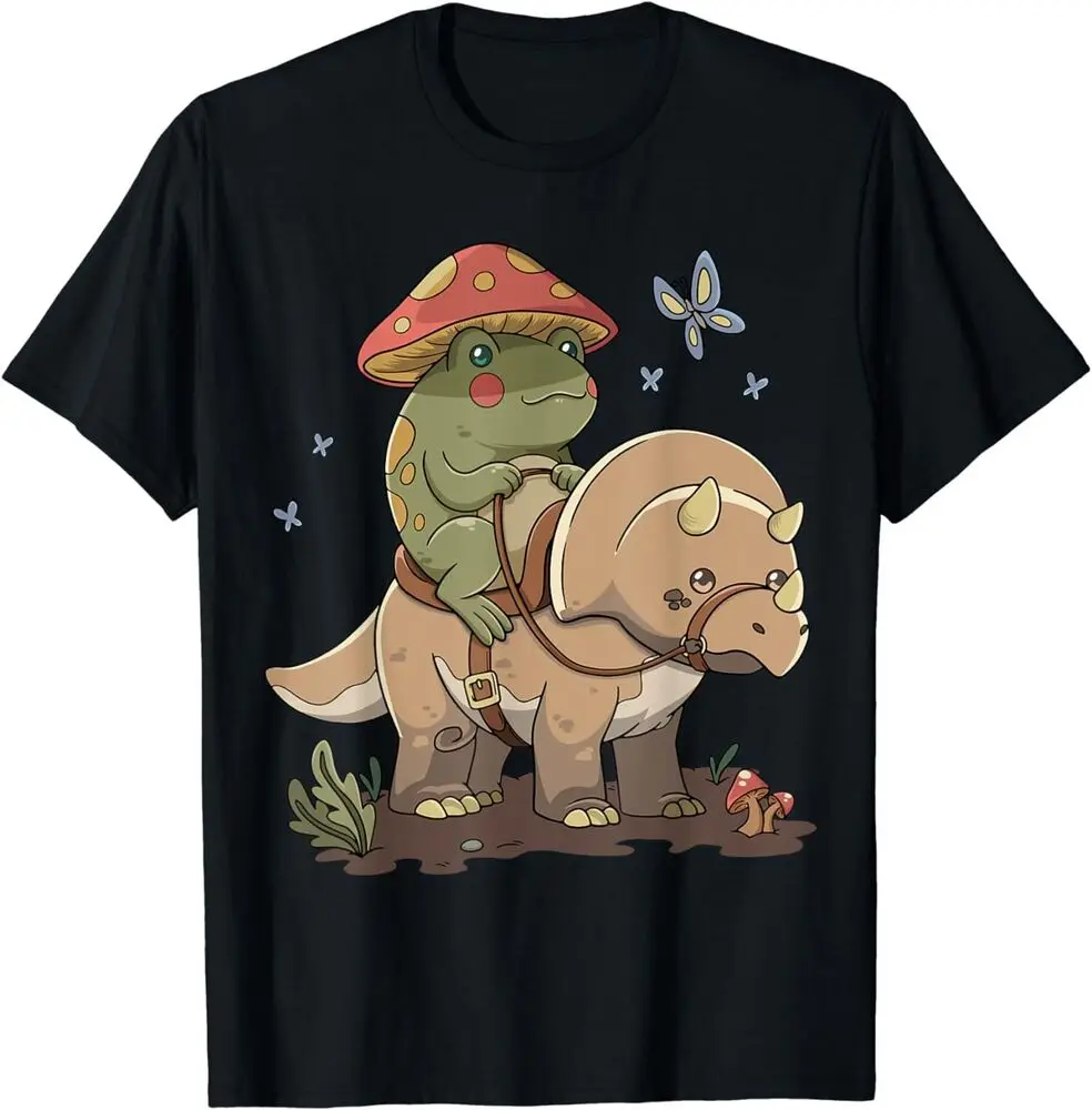 Cottagecore Frog Dinosaur Aesthetic Mushroom Cute Goblincore T-ShirtAnime Pattern Clothing Y2K Summer