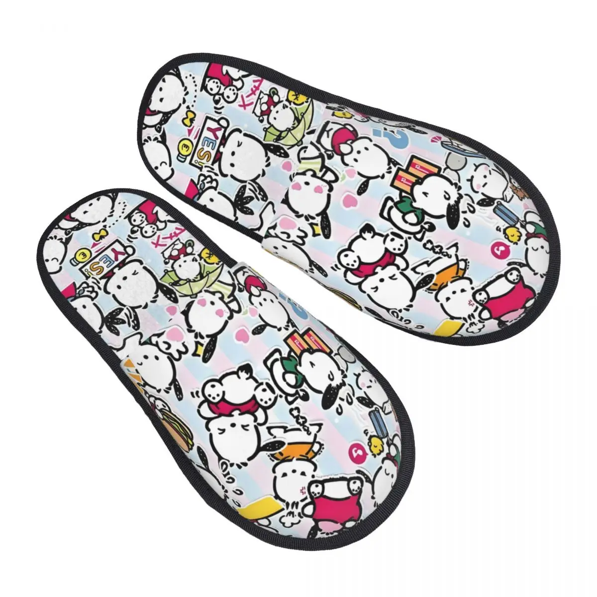 

Пользовательские Sanrio мультфильм Pochacco тапочки из пены с эффектом памяти женские уютные теплые домашние тапочки в стиле аниме Kawaii