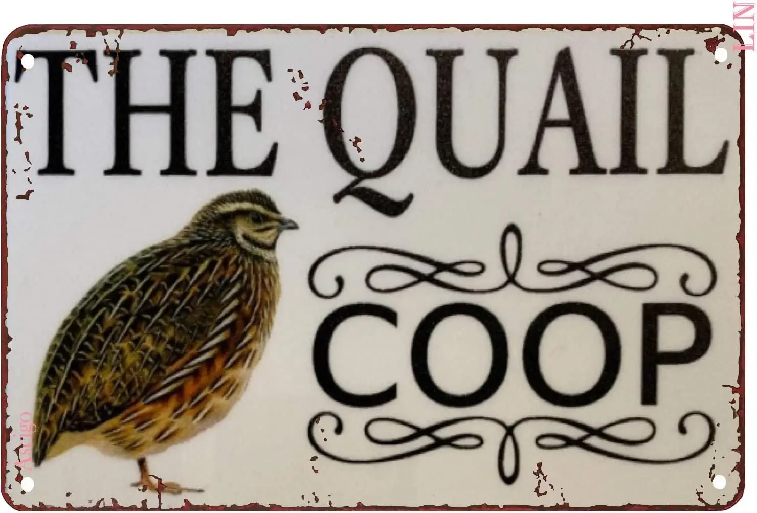 1P,Vintage Sign Funny Metal Bar Signs Quail Coop White Sign Metal Sign Tin Signs Vintage Funny Signs Unique Home Decorations Cut