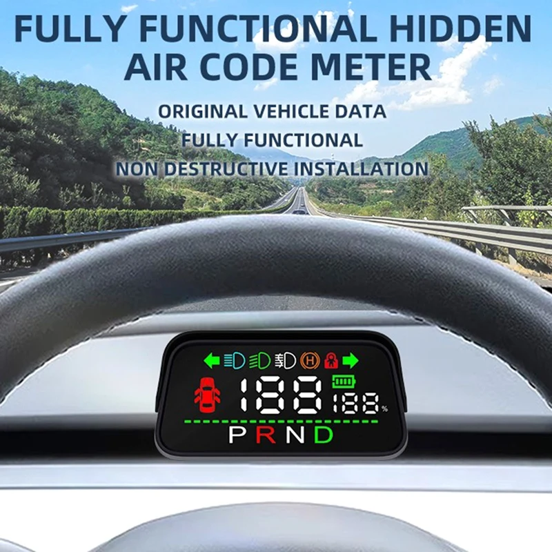 Car Head-Up Smart Display Air Code Meter LCD Instrument HUD Car Spare Parts For Tesla Model 3 Y