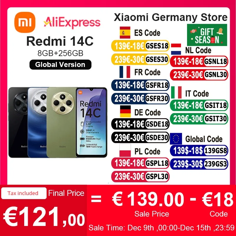 Globale version xiaomi redmi 14c smartphone media tek helio G81-Ultra 6.88 \