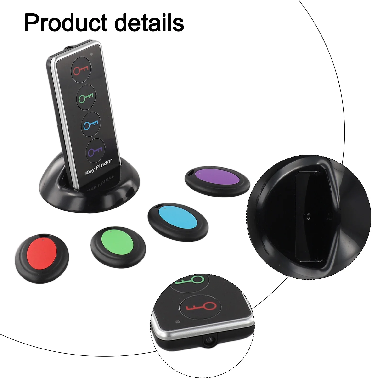 4 in 1 Key Finder Remote with LED Light for Keys Wallet Remote Control Glasses Phone Dog Collar 433.92MHz Operating Band