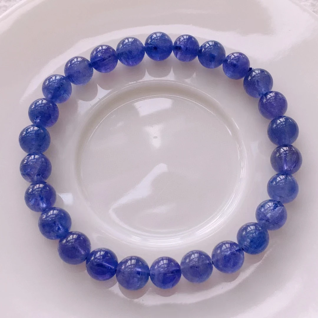 

Natural Blue Tanzanite Tanzania Clear Round Beads Bracelet Women Men 7mm Tanzanite Jewelry Beads Wealthy Stone Rare AAAAAAA