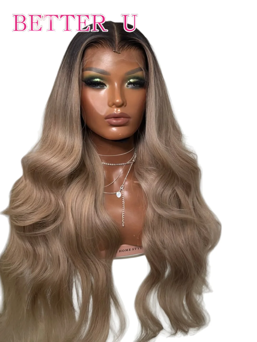 الجسم موجة ضوء الكتاني البني اللون باروكة من شعر طبيعي مع جذور داكنة 13x6 الرماد شقراء الدانتيل الباروكات الأمامية للنساء قبل نتف