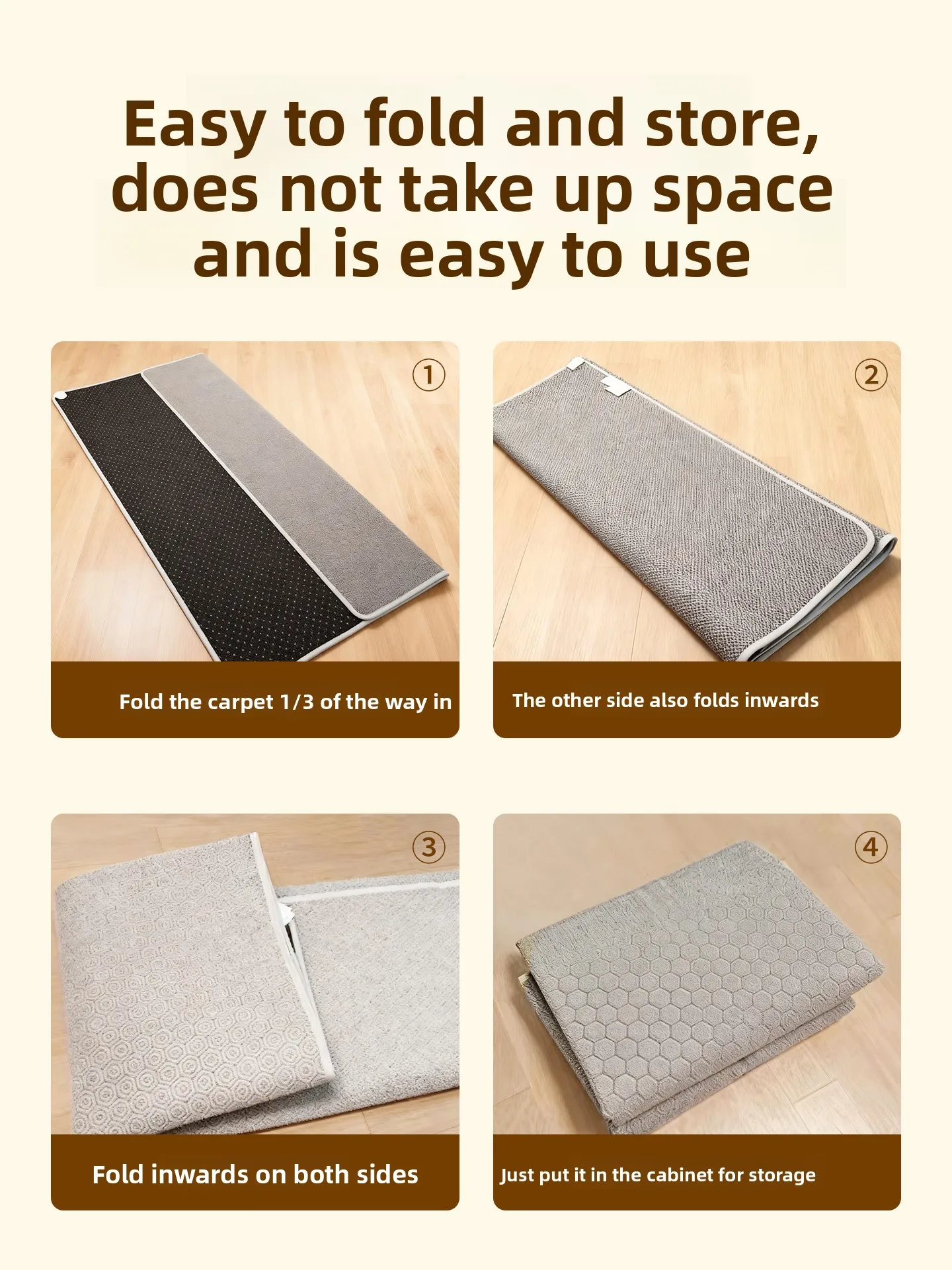 Foldable and washable electric heating carpet, new type of heated carpet for home use, living room, graphene floor heating mat