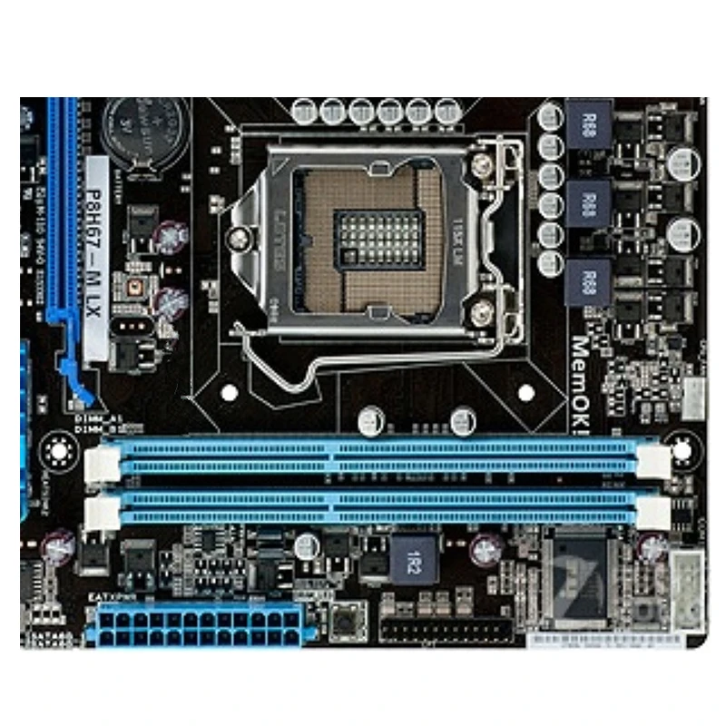 For Intel Used H67 P8H67-M LX motherboard original  LGA 1155 DDR3 16GB For USB2.0 SATA2 Desktop Mainboard