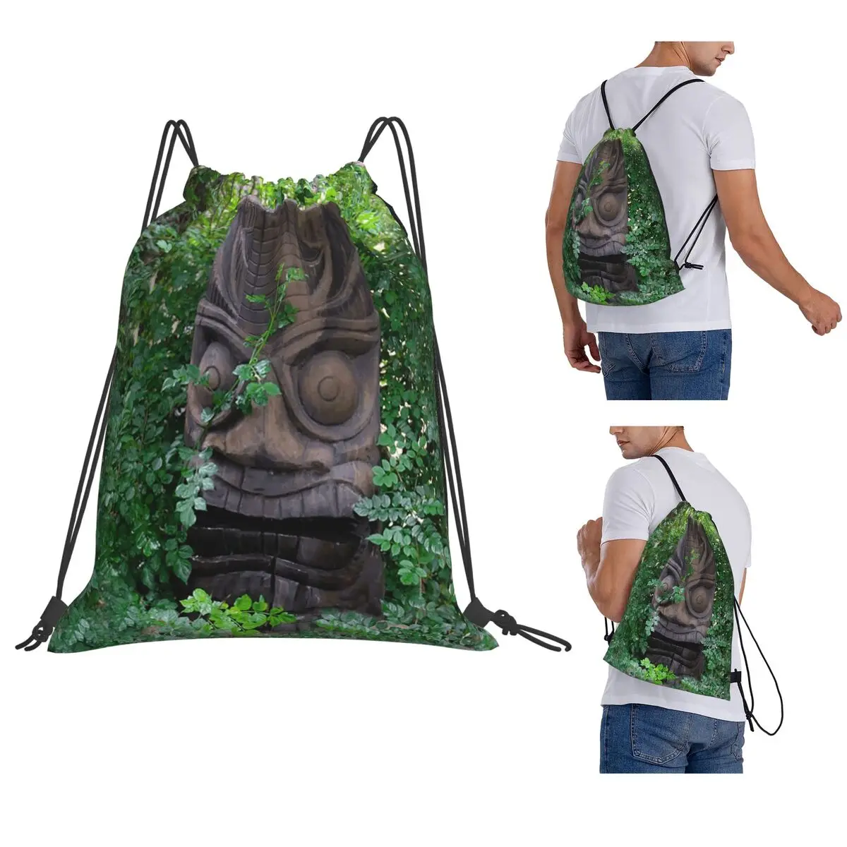 Hiding In The Woods Backpacks Multi-function Drawstring Bags Sports Bag Book Bags for Man Woman Students