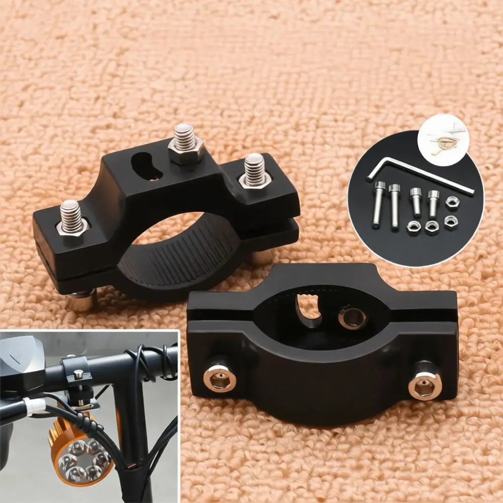 Universal Spotlight Holder Clamp For Motorcycle Bumper Electric Scooter Handlebar Mount External Fog Light Bracket Tool