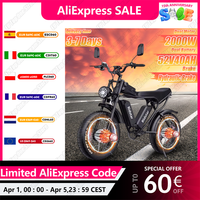 Q20 Electric Bicycle 2000W Dual Motor 52V40AH Dual Battery Hydraulic Brake Aldult E-bike 20 -In Fat Tire Mountain Electric Bike
