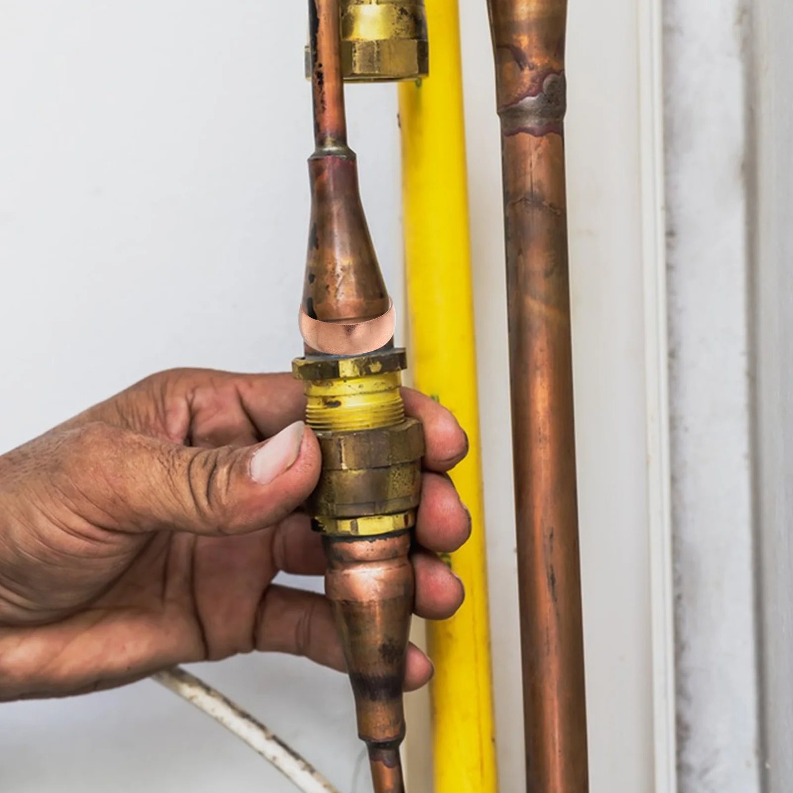 

10Pcs Copper Crimp Rings Robust Construction Pex Tubing Systems Oil Pipes Industrial Fittings Easy to Install Pex Sealing