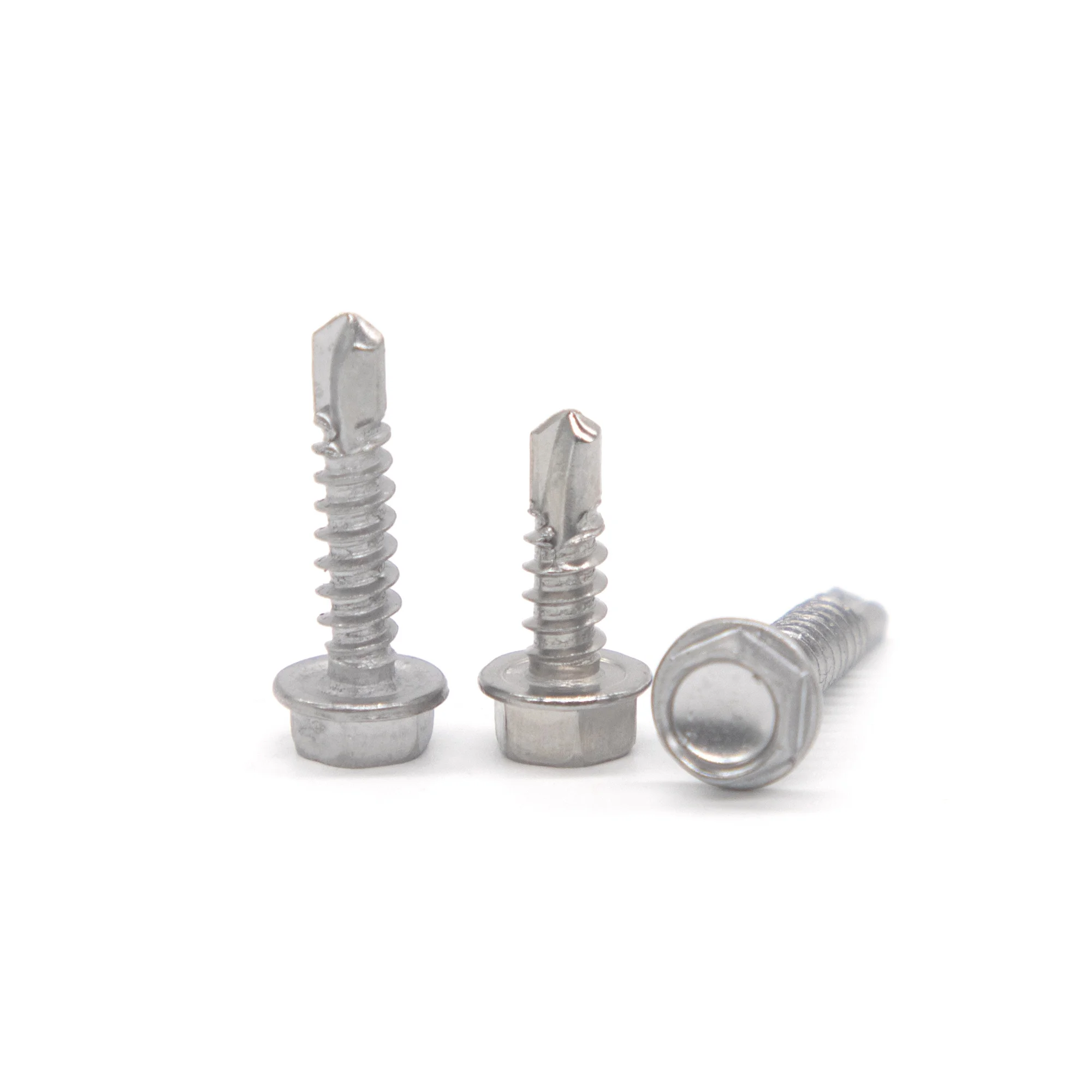 20 PCS 410 Stainless Steel Self Tapping Screws for Metal, 4.2*13/16/25 Hex Head Self Drilling Screws, Rust Proof Wood Screws