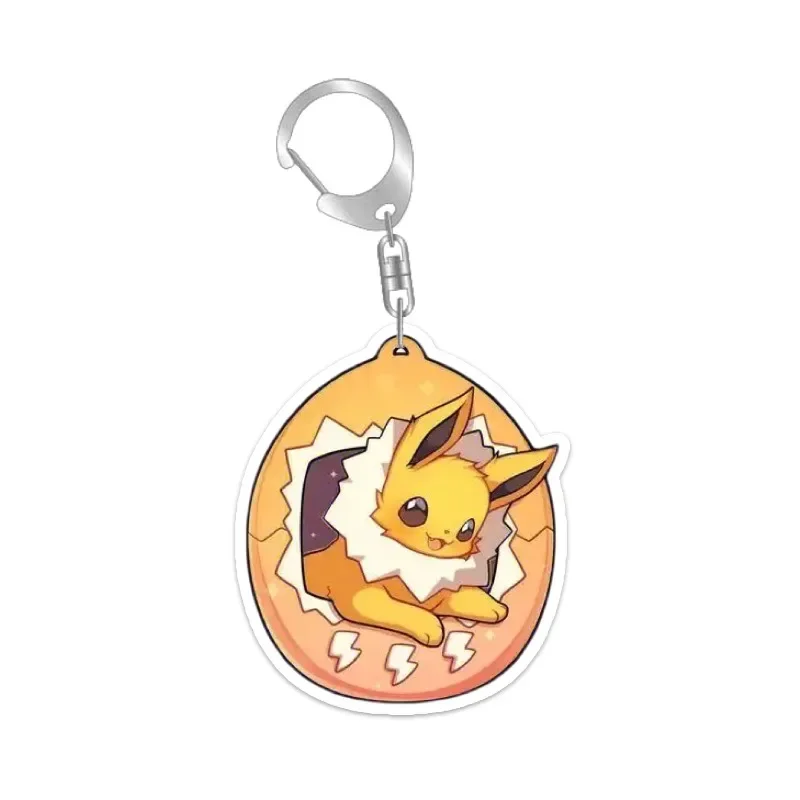 Pokemon Eevee Jolteon Vaporeon Umbreon Sylveon Self Made Acrylic Keychain Pendant Anime Classics Game Collection Cards Toy Gift