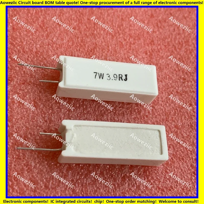 10 unids/lote 7W3R9J 7W3.9ΩJ RX27-5 SQM resistencia de cemento Vertical 7W3.9ohm 3.9RJ resistencia cerámica precisión ± 5% resistencia de potencia