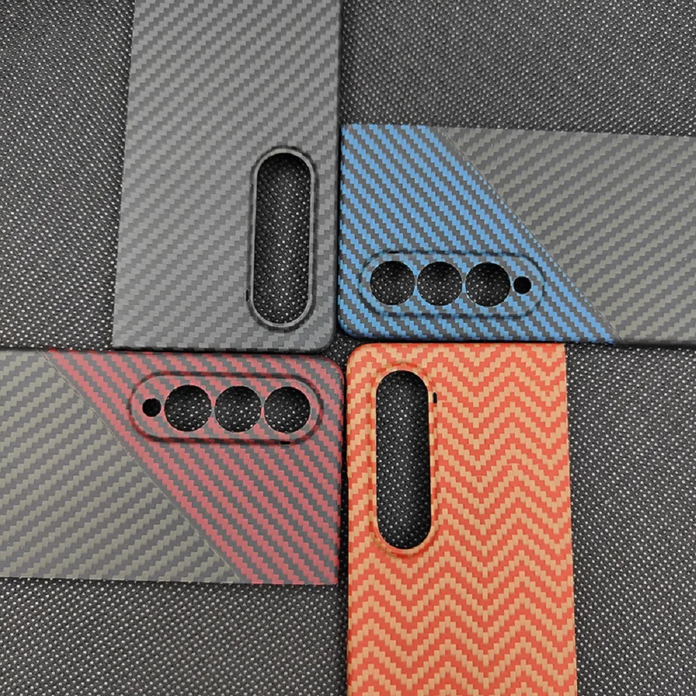 Color Kevlar Carbon Fiber Phone Case For Samsung Galaxy Z Fold 4 3 Upgraded Version Ultra Thin Aramid Fiber Z Fold 3 4 Hard Case