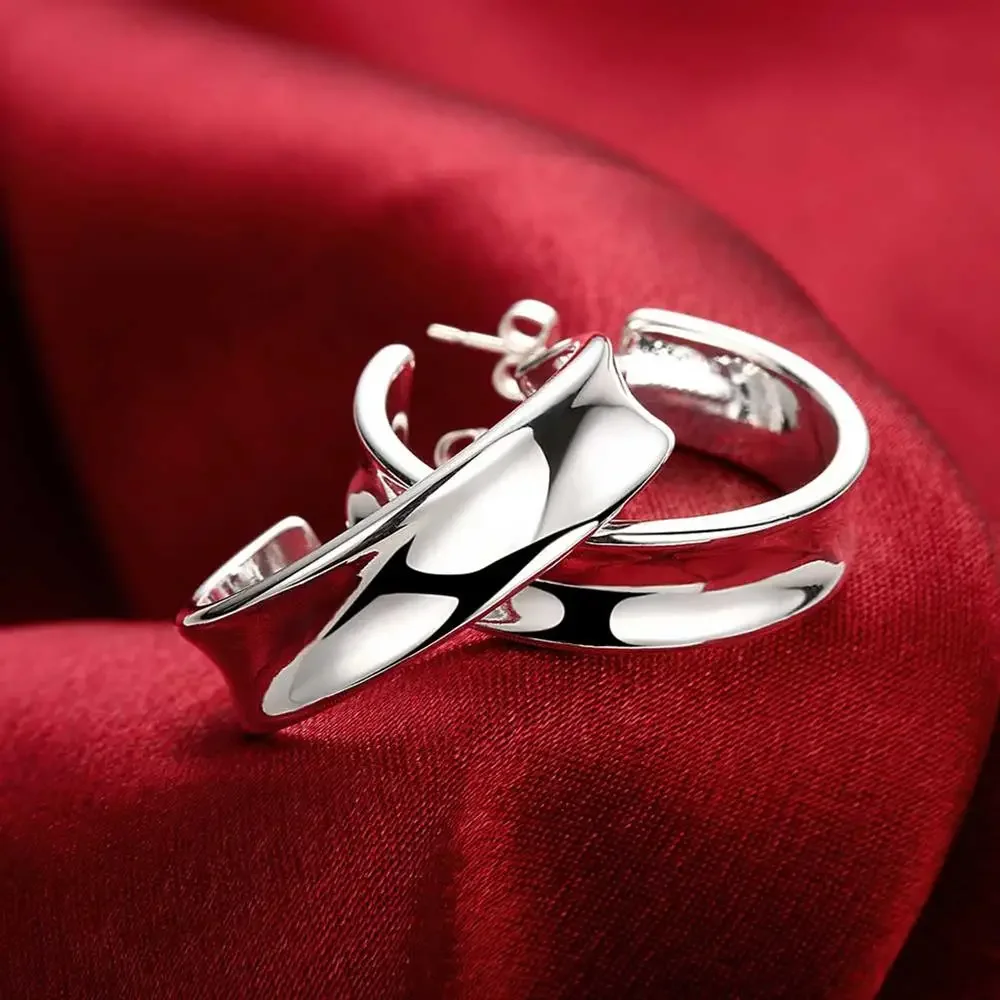 

Hot sale 925 Sterling Silver Earrings Fashion temperament Women Beautiful Christmas Gifts Street all-match Jewelry