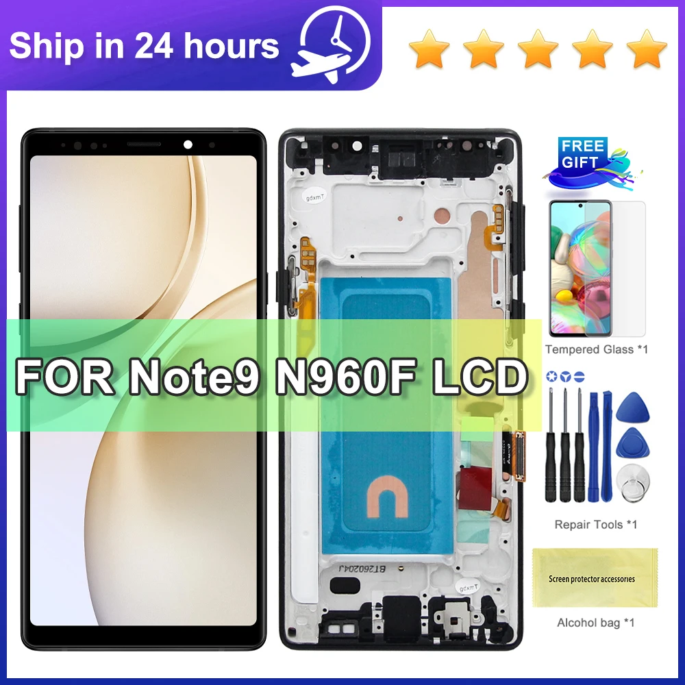 Für Samsung Note9 LCD Display mit Rahmen TFT Qualität Touchscreen Digitizer Montage für N960F N960U N9600