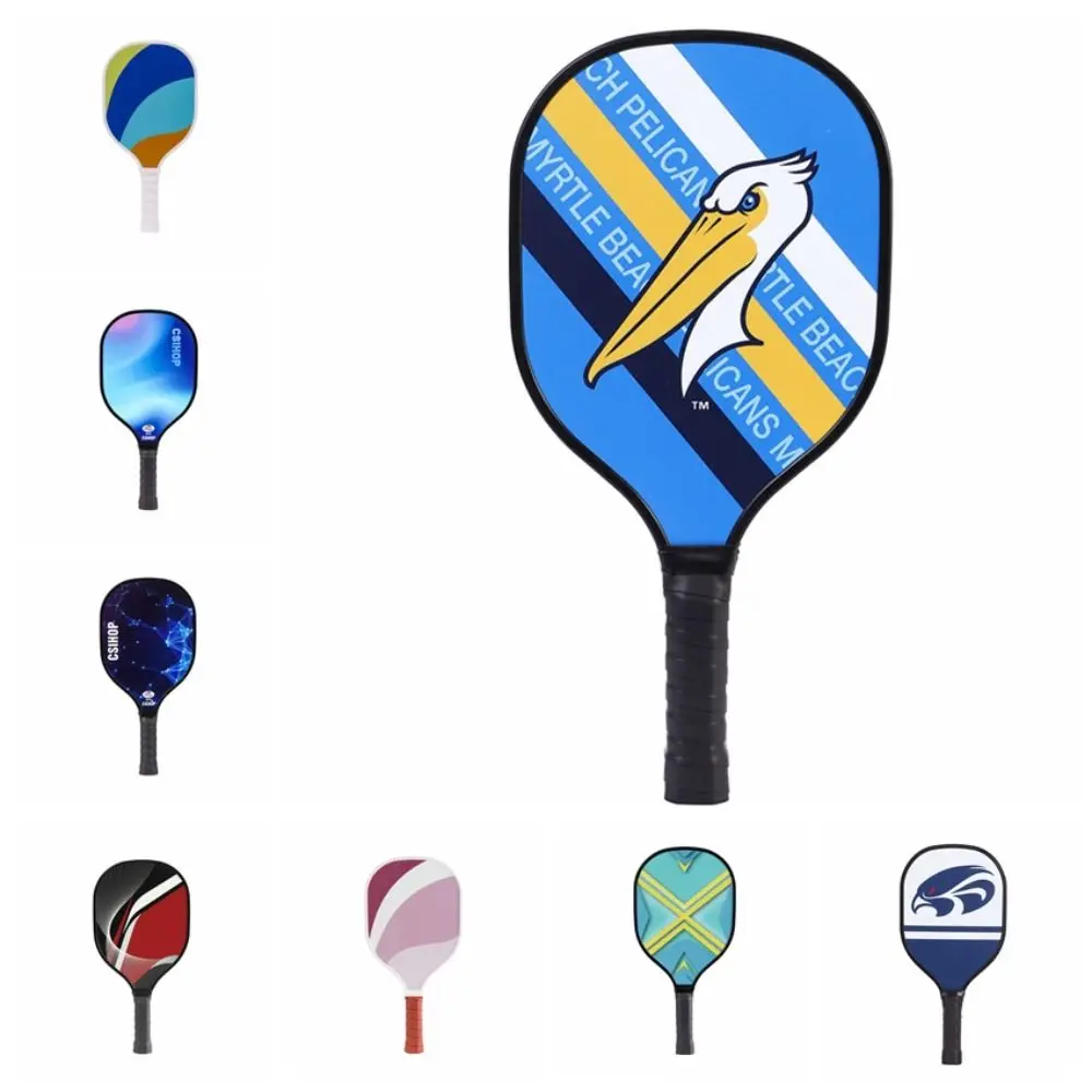 Wooden Pickleball Paddles Ribbed Handle Colorful Pickle Ball Racket Non-Slip Single Racket Pickleball Training Equipment Men