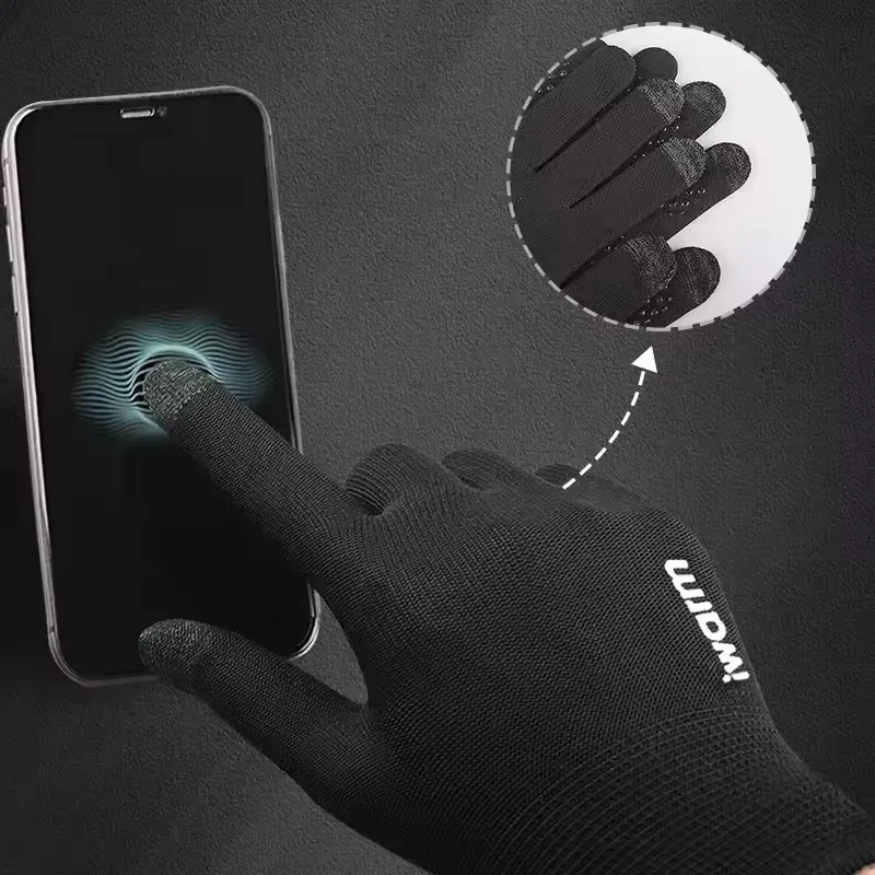 Летние тонкие дышащие перчатки, силиконовые противоскользящие внутренние перчатки, подходят для занятий спортом на открытом воздухе, бега, фитнеса, вязаных перчаток на пальцах