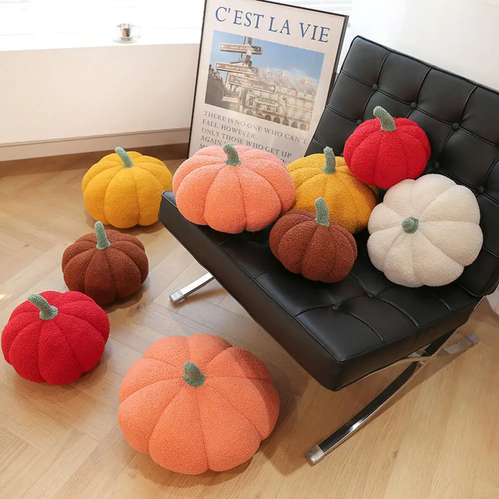 Almohada de felpa suave de calabaza para decoración del hogar, muñeco de fiesta de Halloween, regalos de arte, sofá, cabecera, asiento de coche, 1 unidad