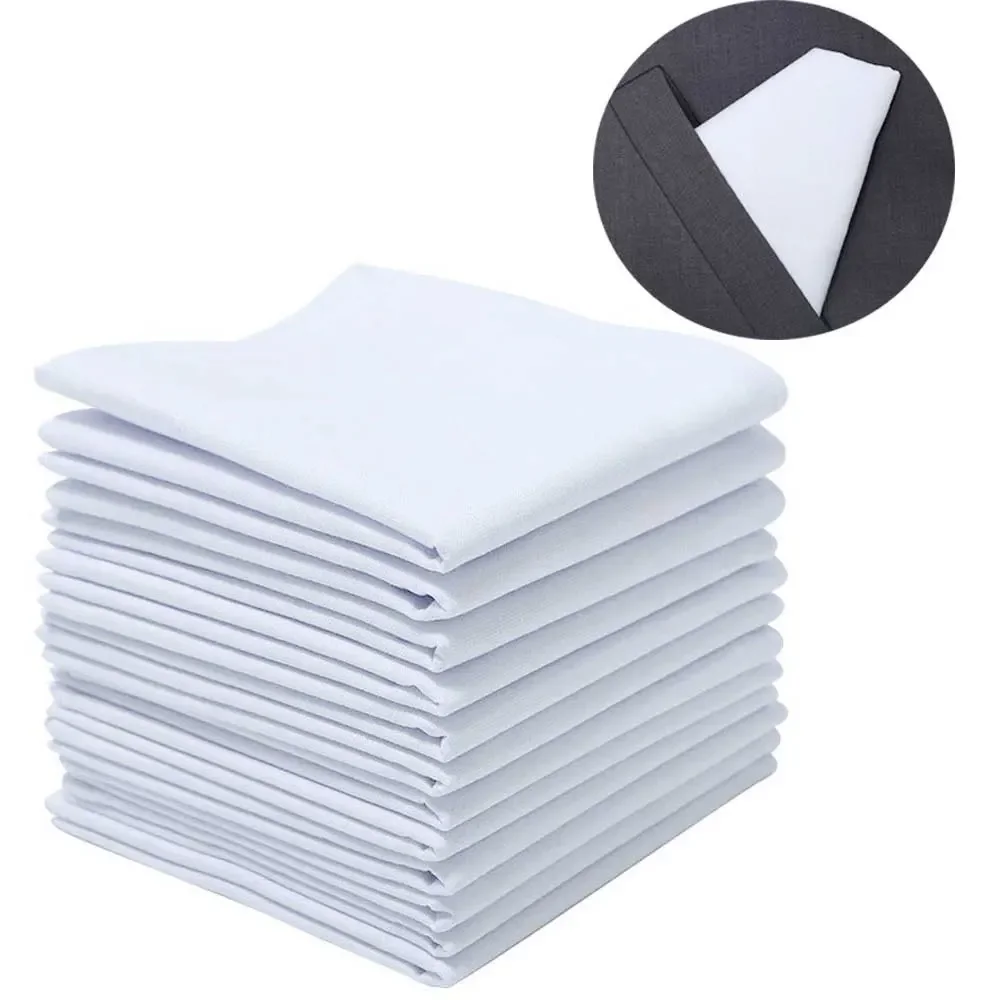 

50x50cm 12pcs White 100% Cotton Napkins Reusable Napkin Handkerchief Cloth Diner Banquet Wedding Party Home Table Decorations