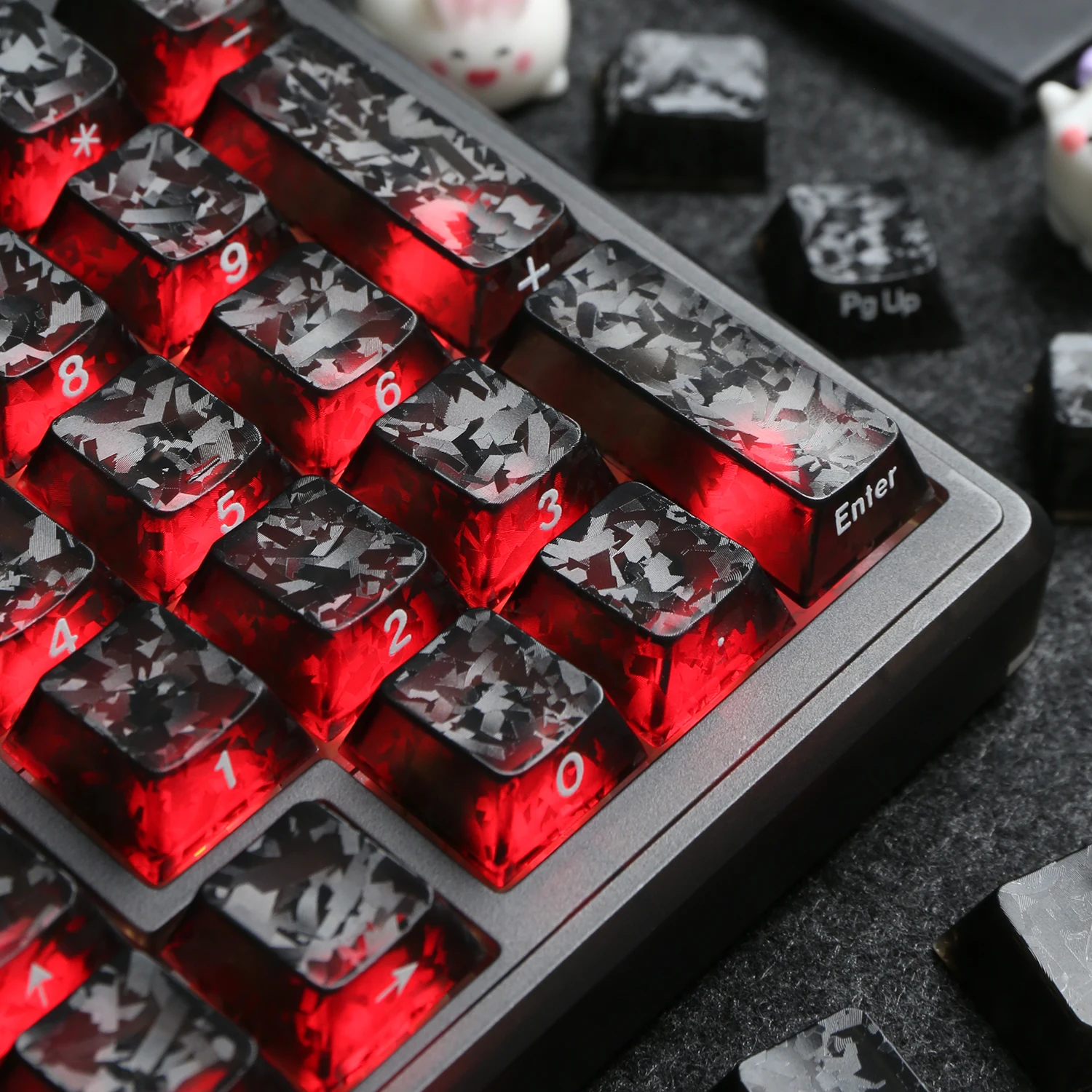2026 New Forged Carbon Fiber Pattern Keycaps Side Printed Cherry Profile for custom Gaming mechanical keyboard 130+ Keys Cap