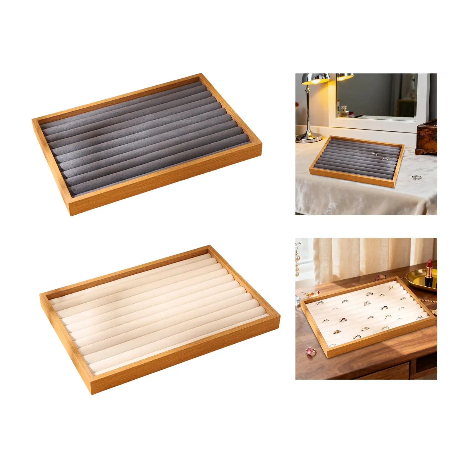 

Ring Display Tray Gifts Wood Ornament Storage Case for Mom Her Girlfriend