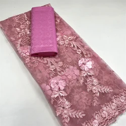 2.5 +2.5 Yards Gold African Bazin Riche Original 2024 Lace Fabric Brocade High Quality Nigerian Lace Fabric for Wedding Dress