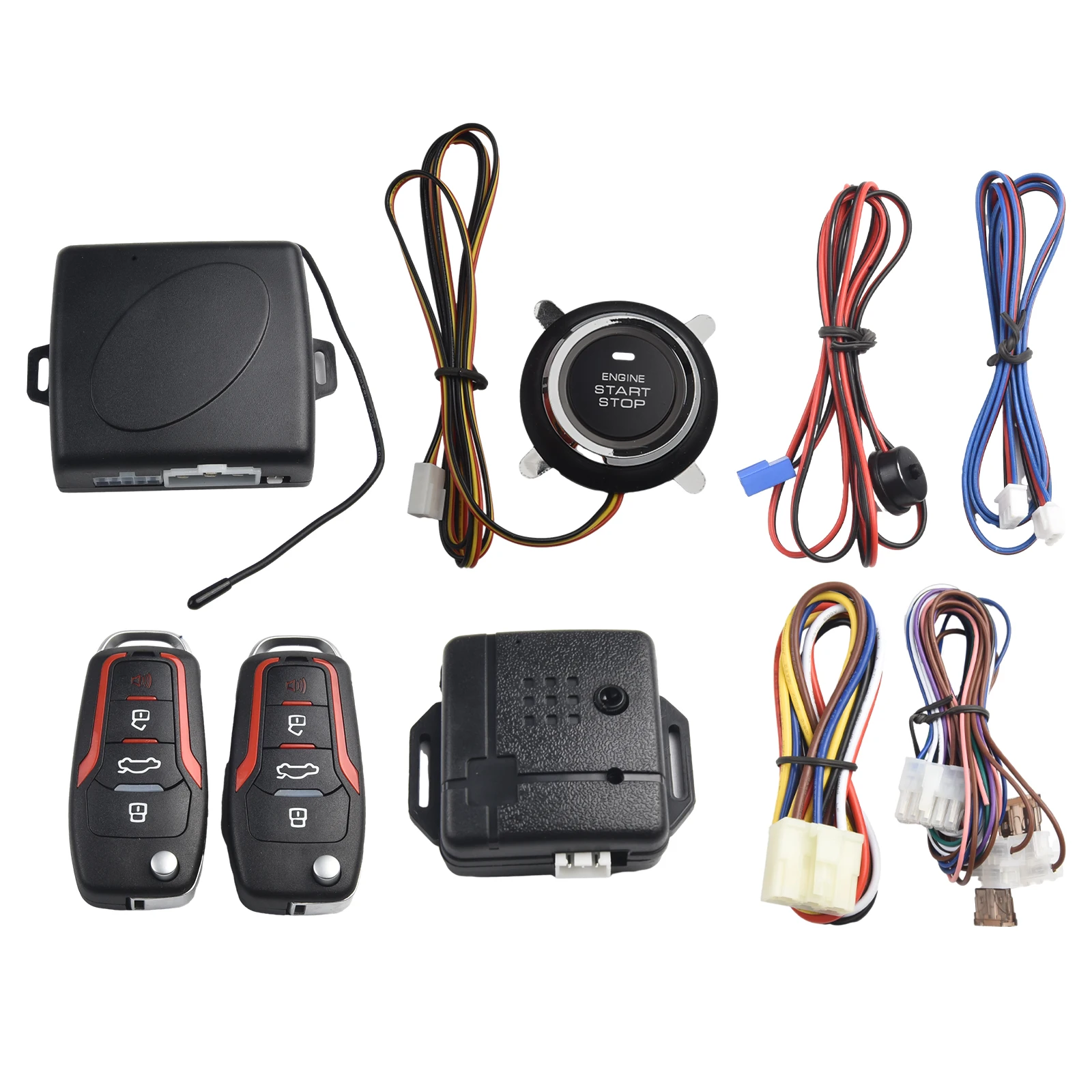 

Пульт дистанционного управления для автомобильной сигнализации PKE, система сигнализации для бесключевого доступа двигателя, универсальный комплект с кнопкой дистанционного управления