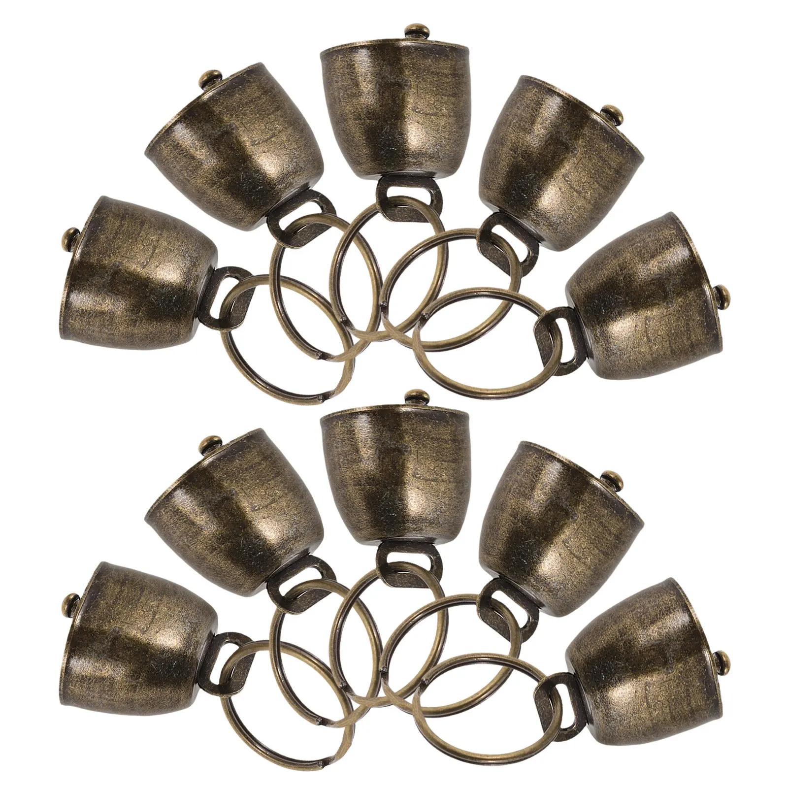10Pcs Metal Cow Bells Vintage Rustic Noise Maker Bells for Christmas Garden Party Sports Cheering Farm Grazing Decoration