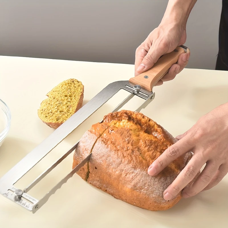 Professional Stainless Steel Bread Slicer Adjustable Lever Action Knife Bakery Home Kitchen Baking Supplies Tool