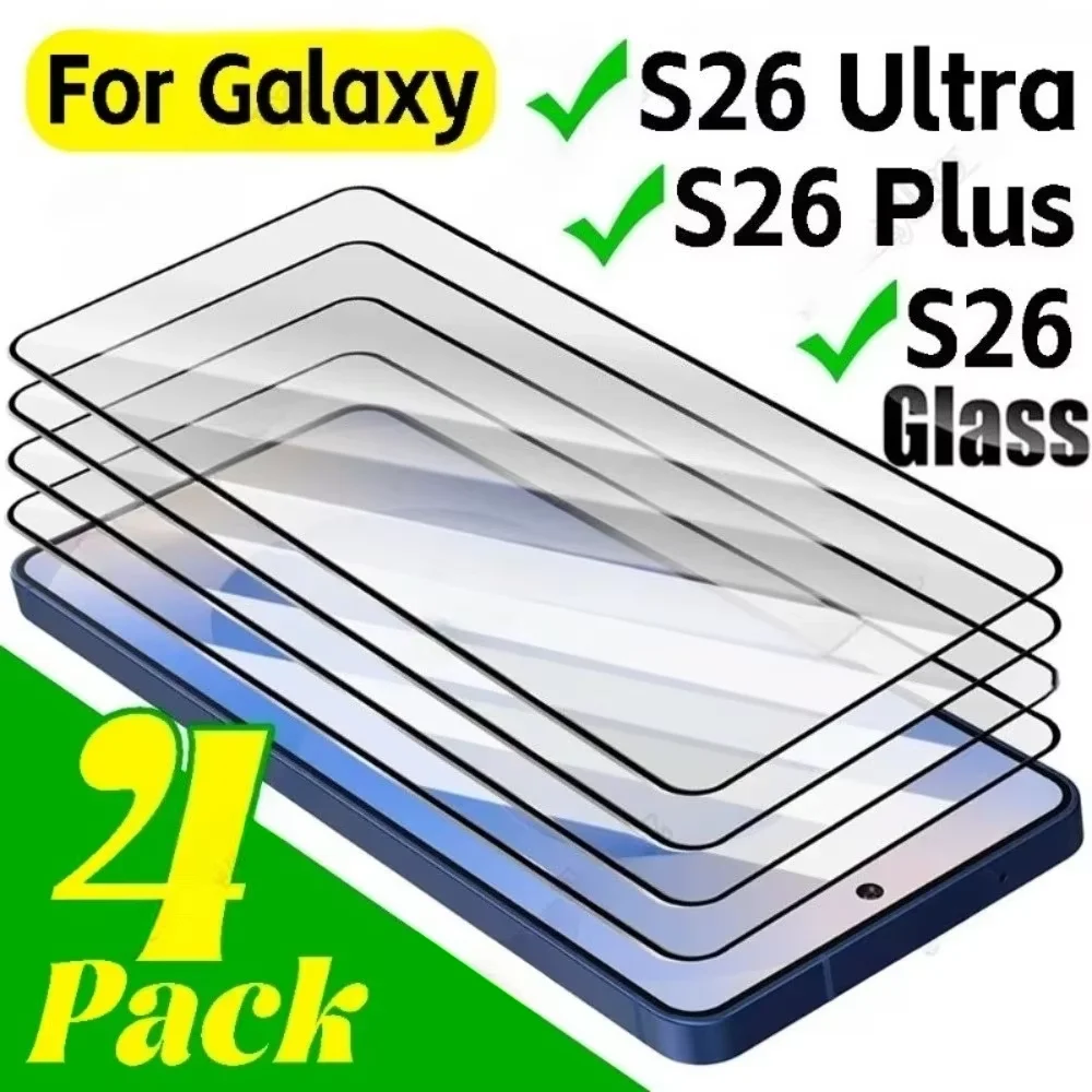 

4Pcs Ultra Clear Tempered Glass Screen Protector for Samsung Galaxy S26 S25 S24 Ultra S23 S22 S21 plus S24 S25 FE Anti-Scratch