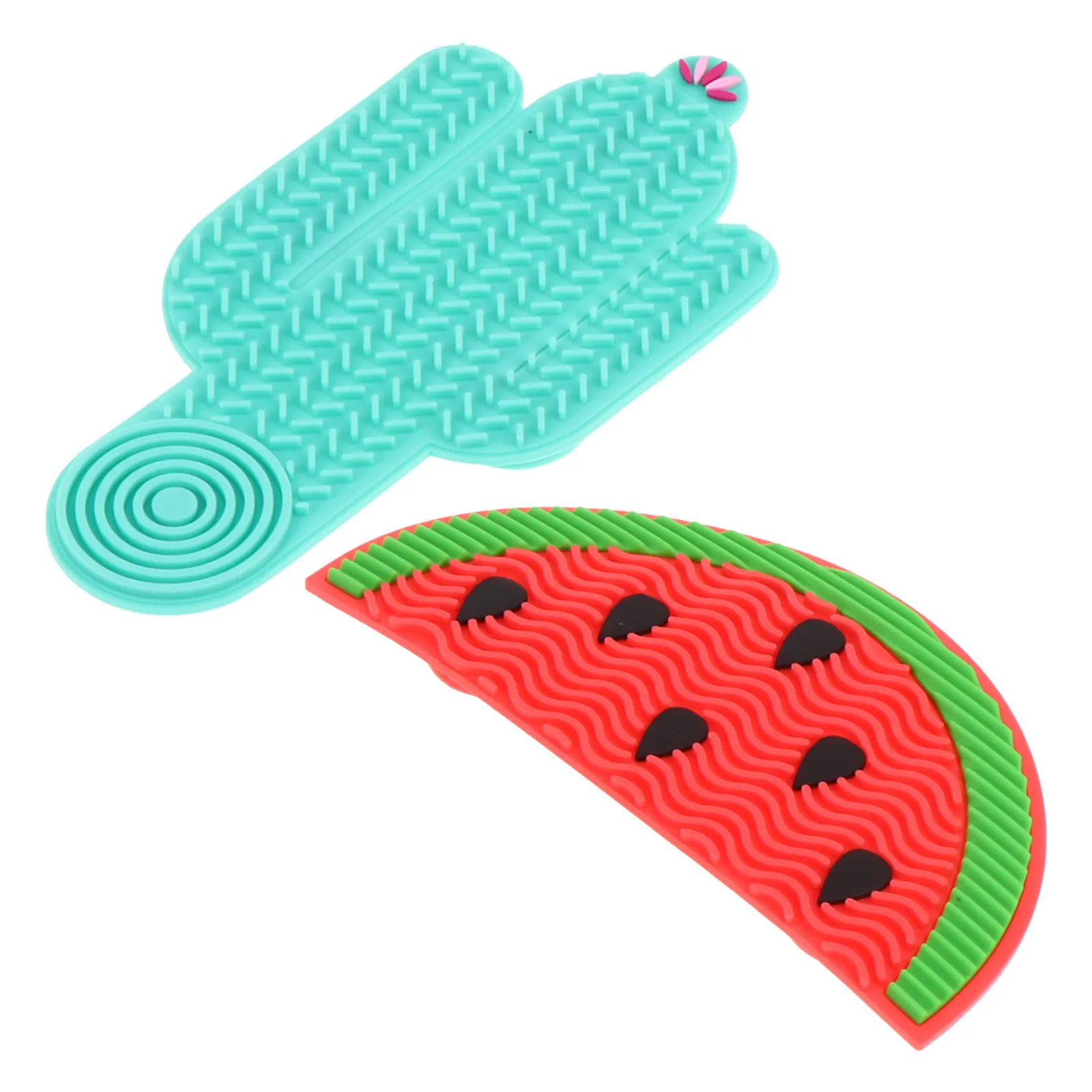 قطعتان من وسادة تنظيف فرشاة التجميل، مادة السيليكون الناعمة المقاومة للتشوه، سهلة التخزين، حجم صغير، مثالية للسفر إلى المنزل