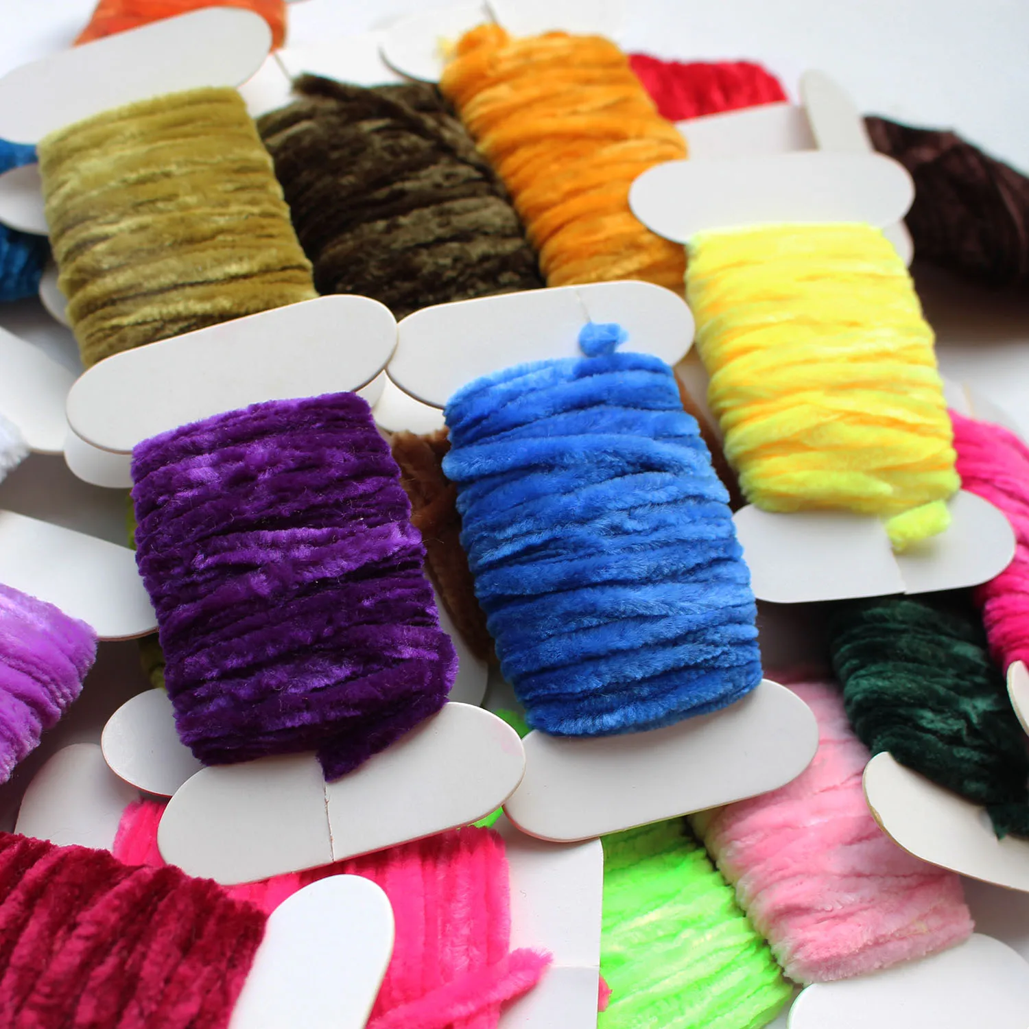 Tigofly 25 pcs colors Worms Rayon Yarn Tinsel Chenille Floss Line Thread Woolly Bugger Nymph Fly Tying Materials