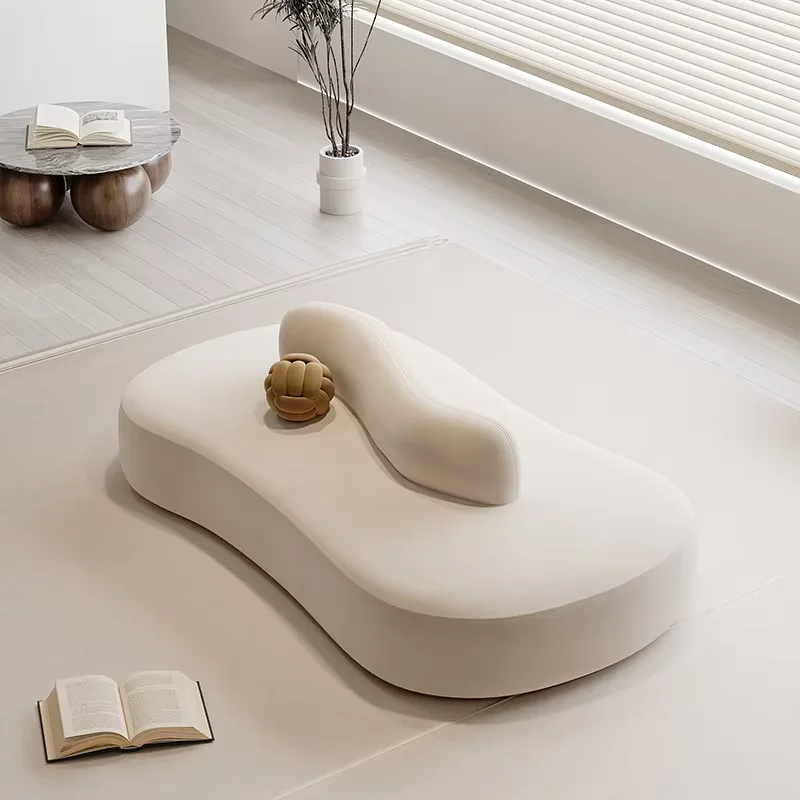 Modern Simple Lamb Wool Salon Sofa Beauty Salon Lounge Area Reception Sofa