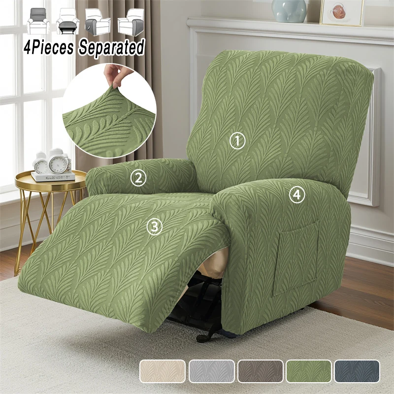 New 1seater Split Recliner Sofa Covers Solid Color Recliner Chair Covers Elastic Washable Armchair Slipcover for Home Funda Sofá