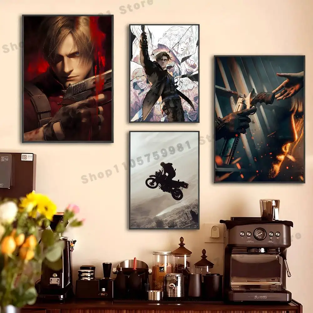 Leon S R-Resident E-Evil Poster For Wall Prints for Living Room Bedroom Office Home Decoration Gift