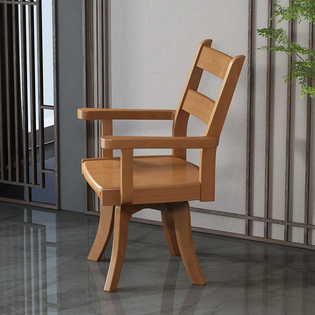 

Solid Rubber Wood Retro Style Chair Coffee Table Dining Chair Armchair Computer Chair Home
