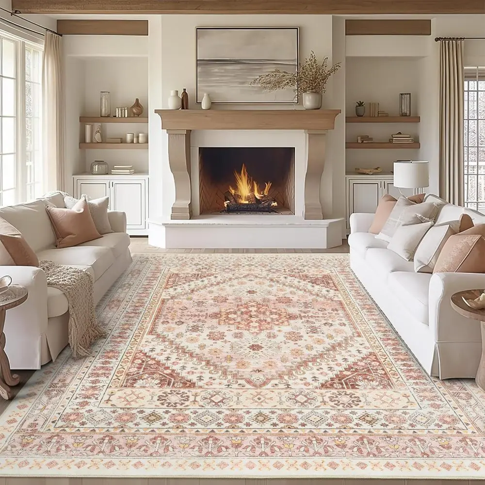 Vintage Persian Floor Carpets Living Room Area Rugs Non Slip Washable Mat Bedroom Bedside Rugs Home Decor Geometric