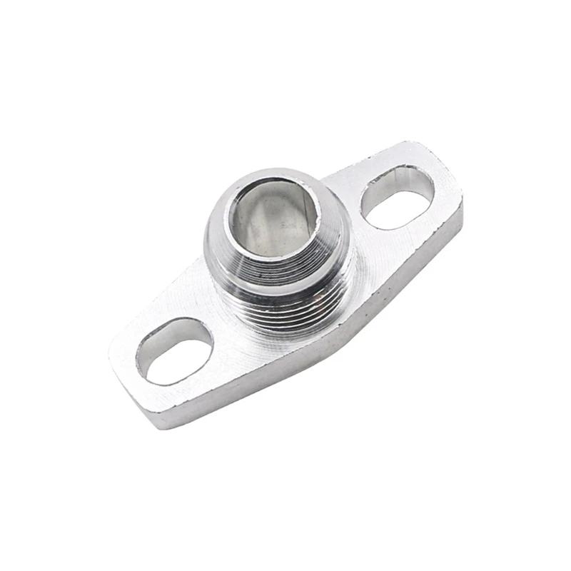 AN10 Turbo Oil Return Drain Flange Adapter Kit For Garrett GT28 GT30 GT35 T25 With M8X1.25Mm Bolts Silver