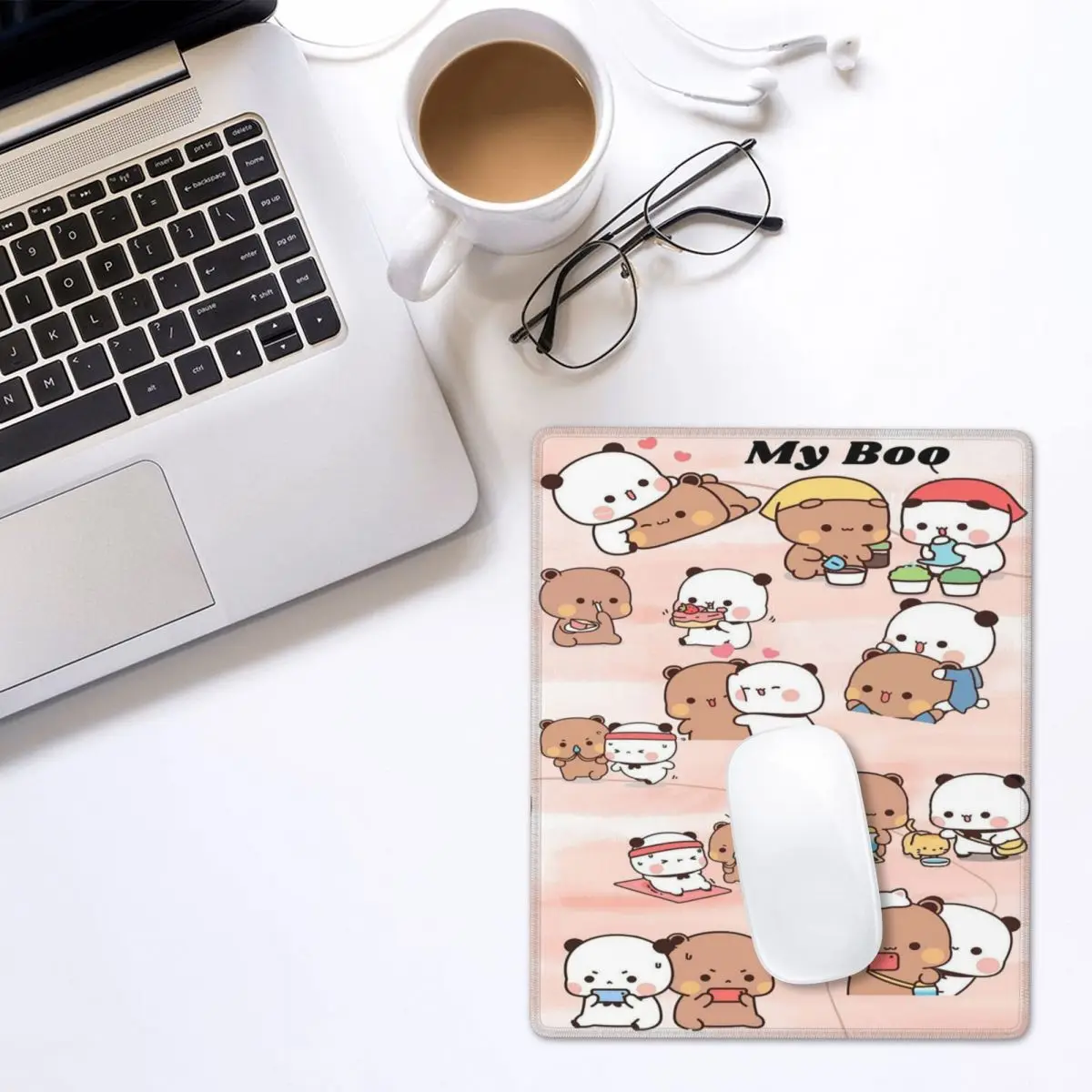 Bear And Panda Bubu Dudu Mouse Pad Gamer PC Laptop Mats Keyboard Computer Gaming Office Accessories Desk Mat