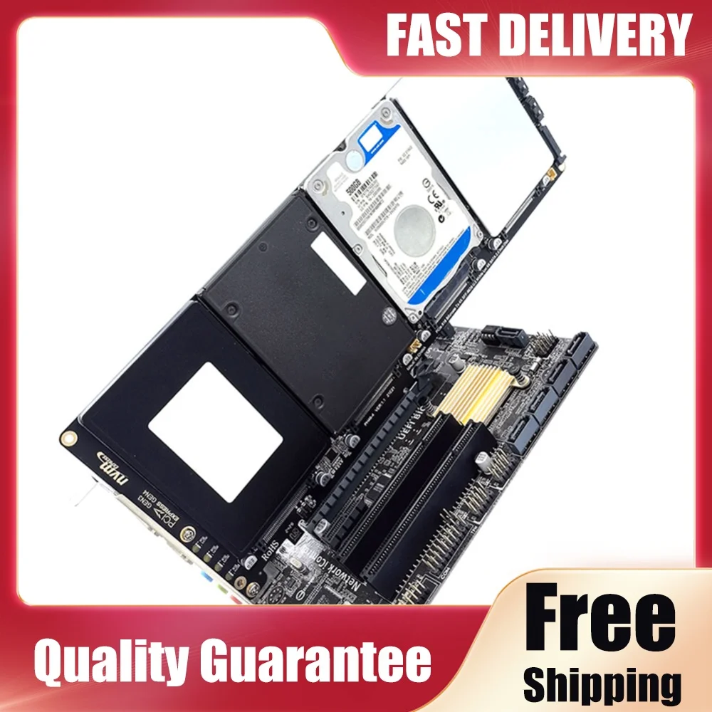 4-Port U2 NVME 2.5Inch SATA SSD Adapter Card Motherboard Support PCIe X4x4x4x4 Bifurcation with LED Indicator for PC