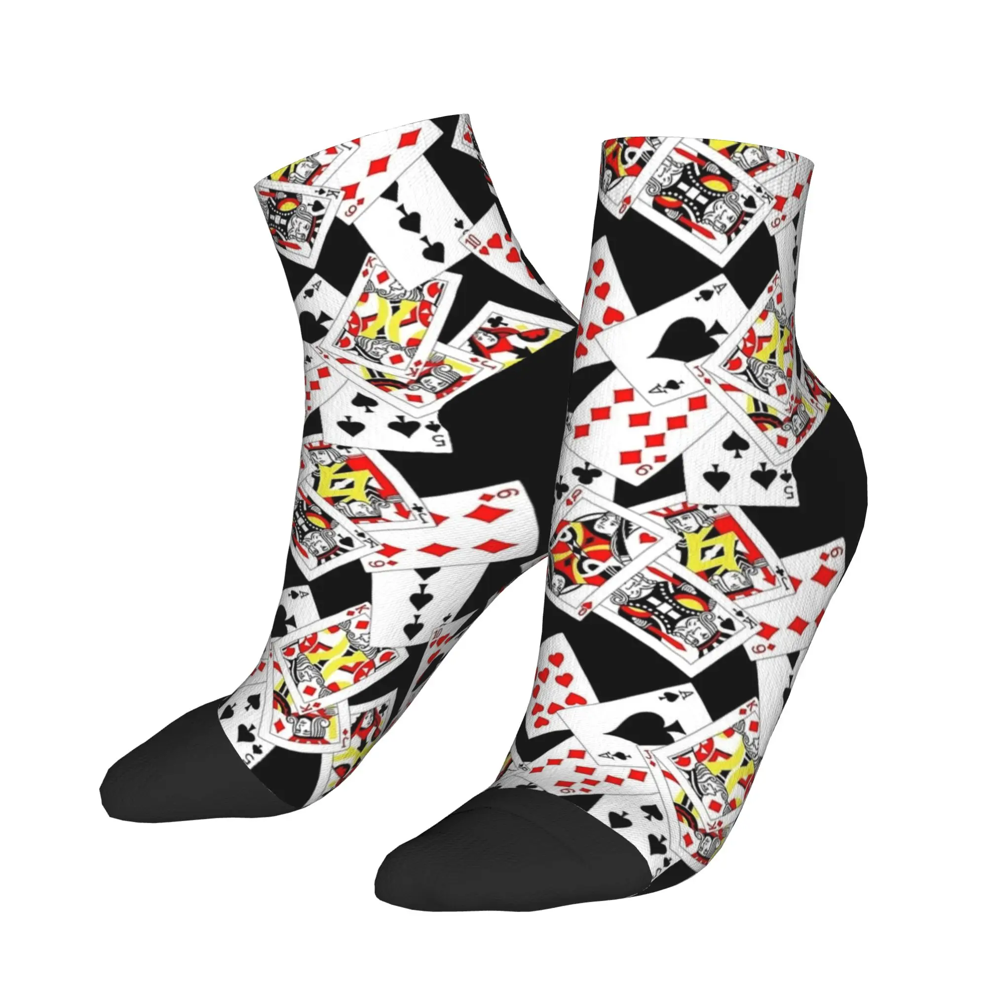 

Носки до щиколотки для мужчин, игральные карты, Ace of Spades, повседневные носки с принтом, противоскользящие удобные мягкие весенние носки в стиле ретро для занятий спортом на открытом воздухе