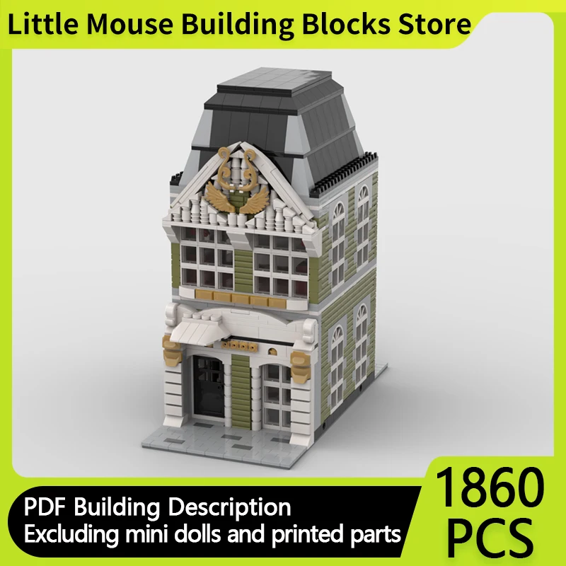 

City Street View Model MOC Building Bricks Town Residential Building Modular Technology Gifts Holiday Assemble Children Toy Suit