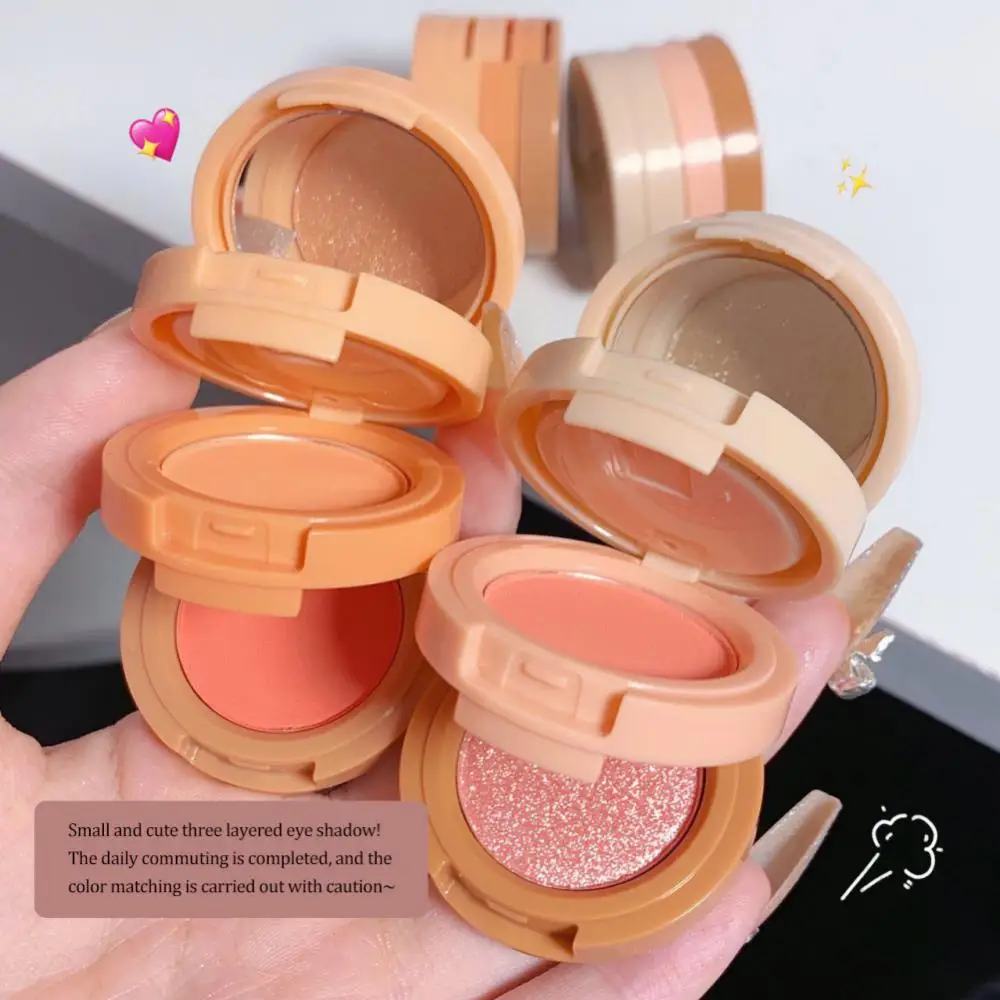 3 In 1 Face Mineral Blush Baked Powder Palette Shimmer Matte Blushes Powder Facial Contour Shadow Pigment Blusher Cosmestics