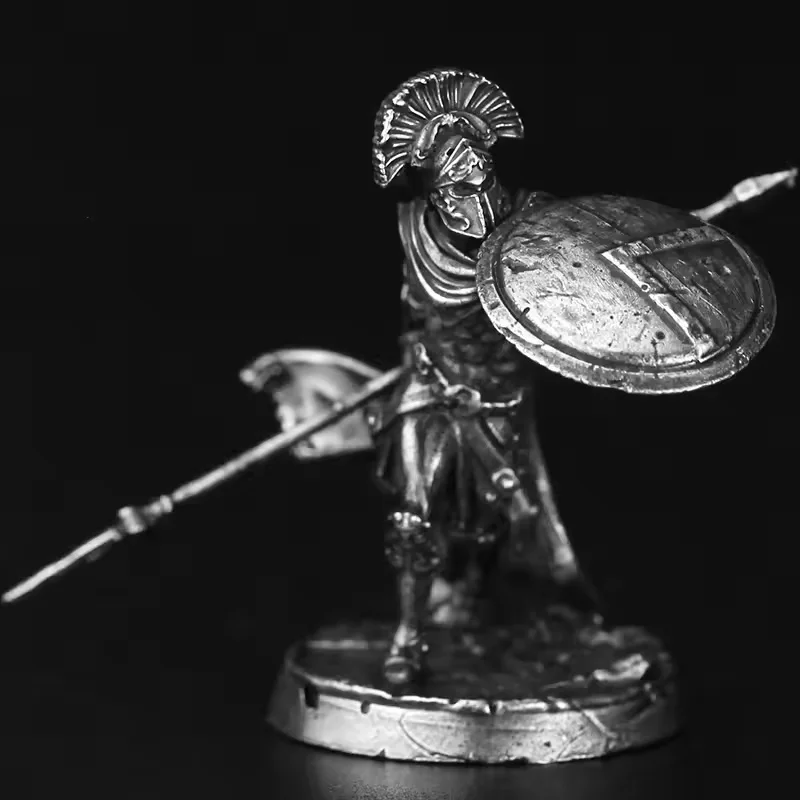 Vintage Metal Spartan Warrior Miniature Figure Greek Soldier Model Toy Tabletop Game Chess Piece Car Interior Decor Collectible