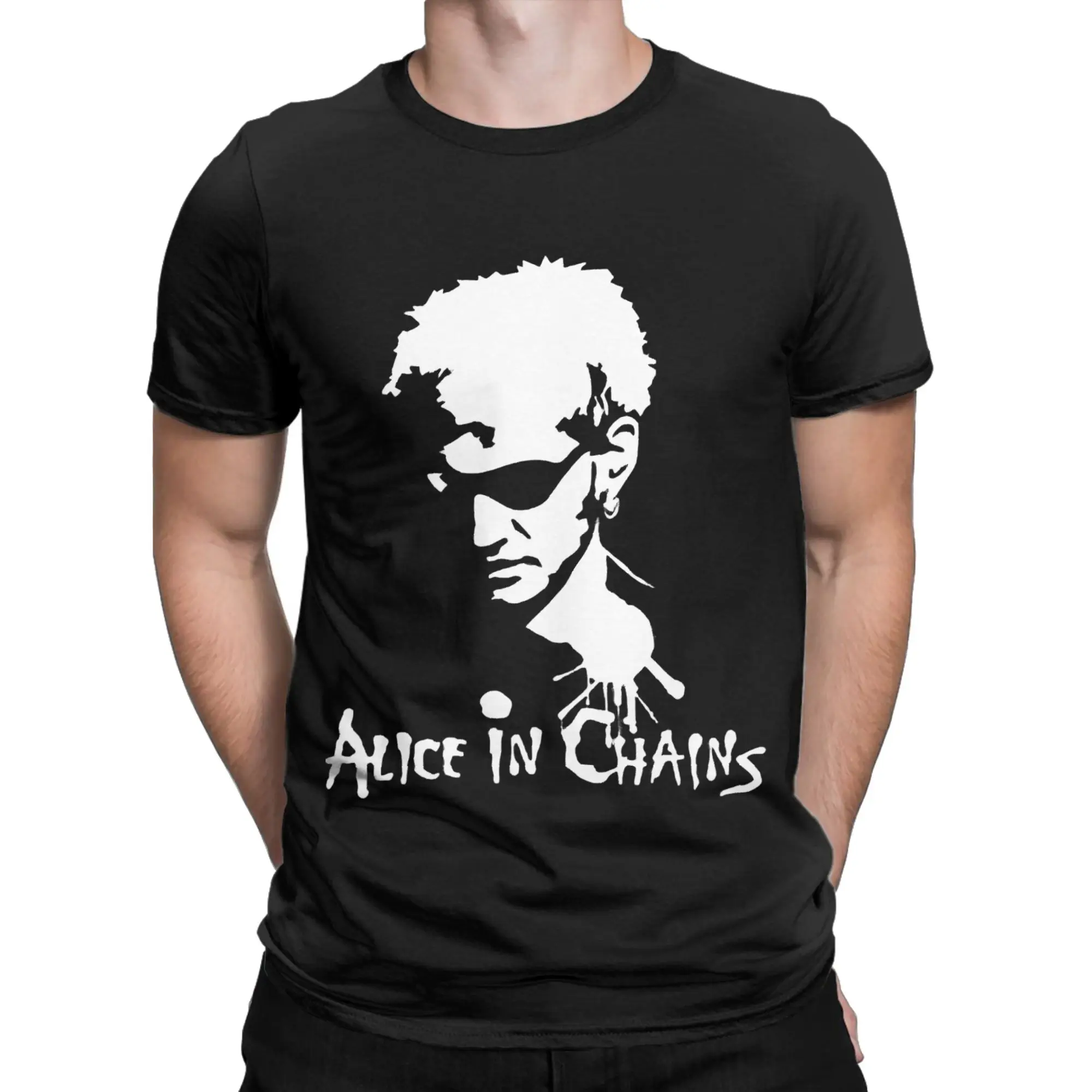 Alice in Chains Band   Men's T Shirts  Cool Tees Short Sleeve Crew Neck T-Shirt 100% Cotton 4XL 5XL Tops