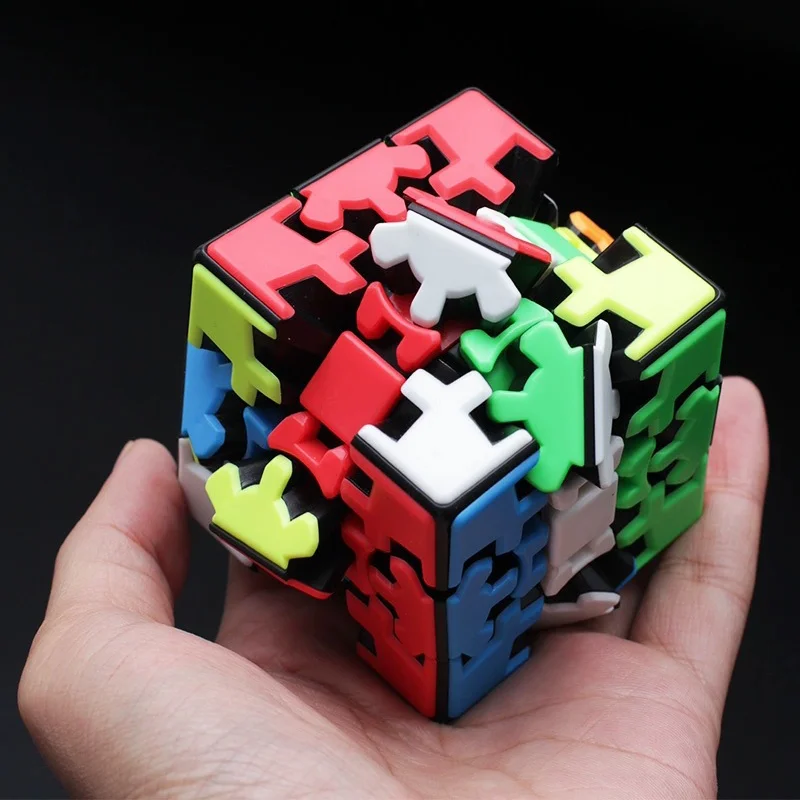 Newest 3x3x3 Gear Magic Cube Professional Educational Toys Twist Games Stickerless Cog Wheel Puzzles Toy for Kids Adults Gifts