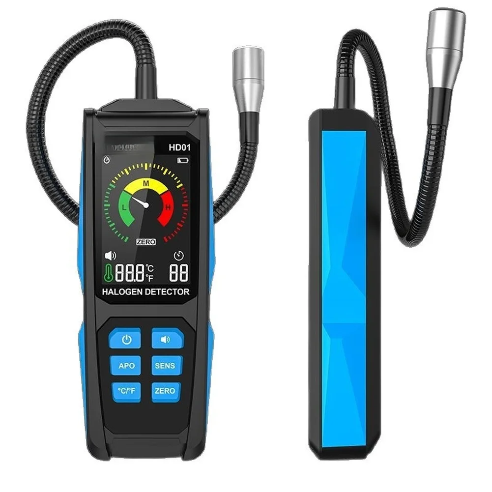 HD01 HVAC-Compatible Leak Detector with Halogen-Specific Sensor 10-Second Response 30-Second Warm-Up and PPM Readout