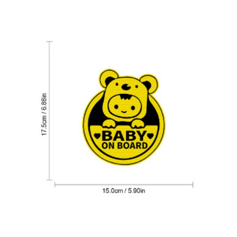 Baby On Board Car Bumper Reflective Safety Strip Stickers Auto Reflective Sticker Decoration Night Driving Warning Safety Tape